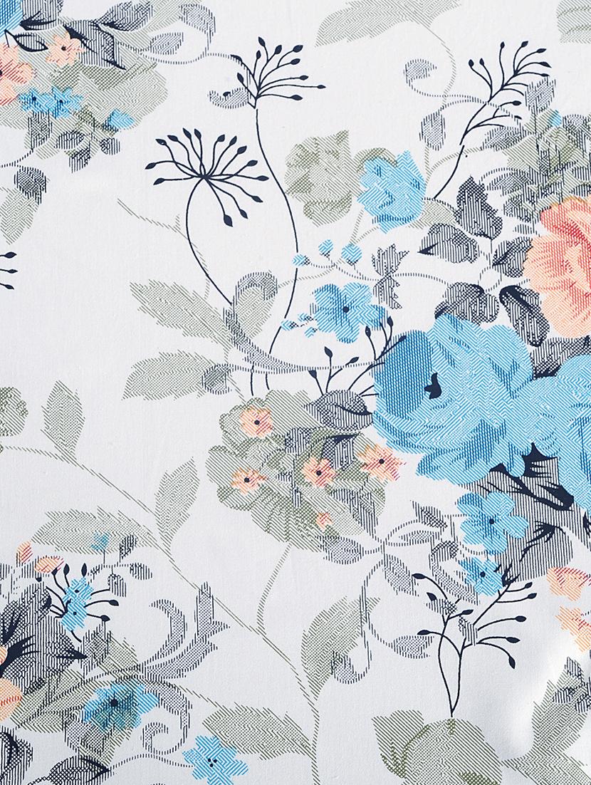 250 TC Floral Print Cotton Satin Single Bed Sheet with 1 Pillow Cover - 15411881 - Zoom Image - 4
