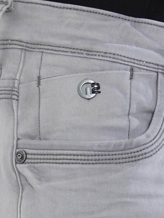 grey cotton plain jeans - 15412042 - Zoom Image - 4