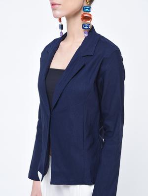 lapel collar formal blazer - 15412202 - Standard Image - 4