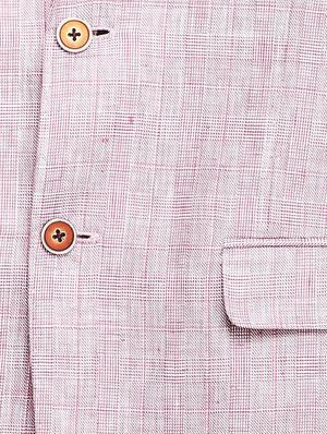 red linen single breasted blazer - 15412823 - Standard Image - 4