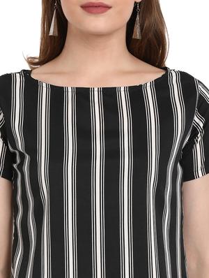 Striped round neck top - 15412850 - Standard Image - 4
