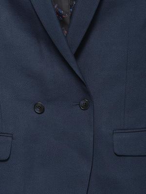 blue polyester blend double breasted suit - 15413072 - Standard Image - 4