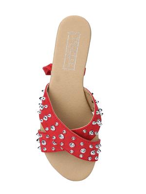 red slip on sandals - 15413164 - Standard Image - 4