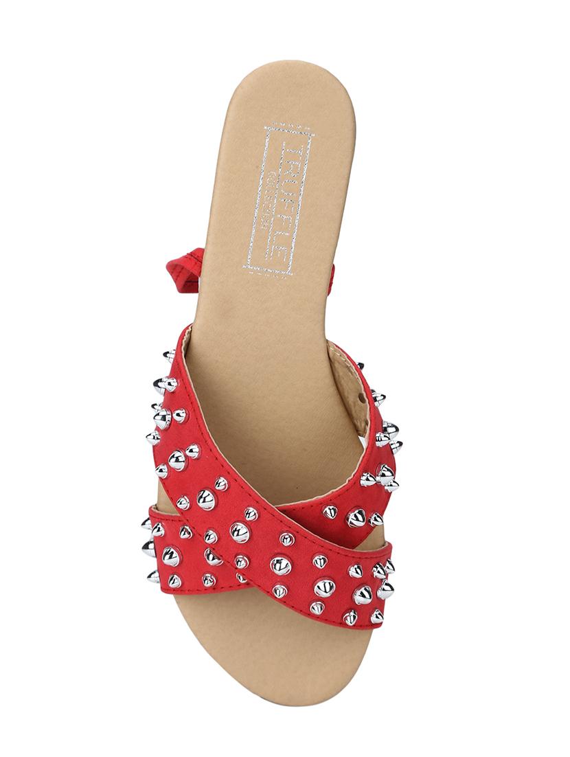 red slip on sandals - 15413164 - Zoom Image - 4