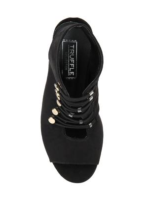 black lace-up sandals - 15413170 - Standard Image - 4