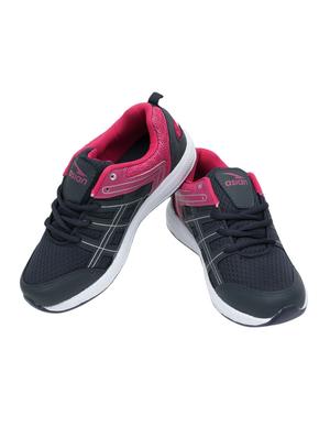 navy lace-up mesh sports shoes - 15413347 - Standard Image - 4
