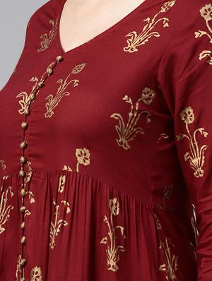 high slit block printed kurta - 15413375 - Standard Image - 4