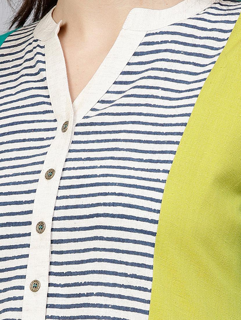 a-line color block kurta - 15413377 - Zoom Image - 4