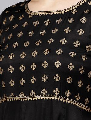 Anarkali foil printed kurta - 15413378 - Standard Image - 4