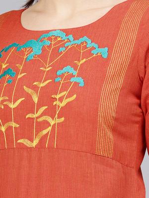 straight embroidered kurta - 15413381 - Standard Image - 4