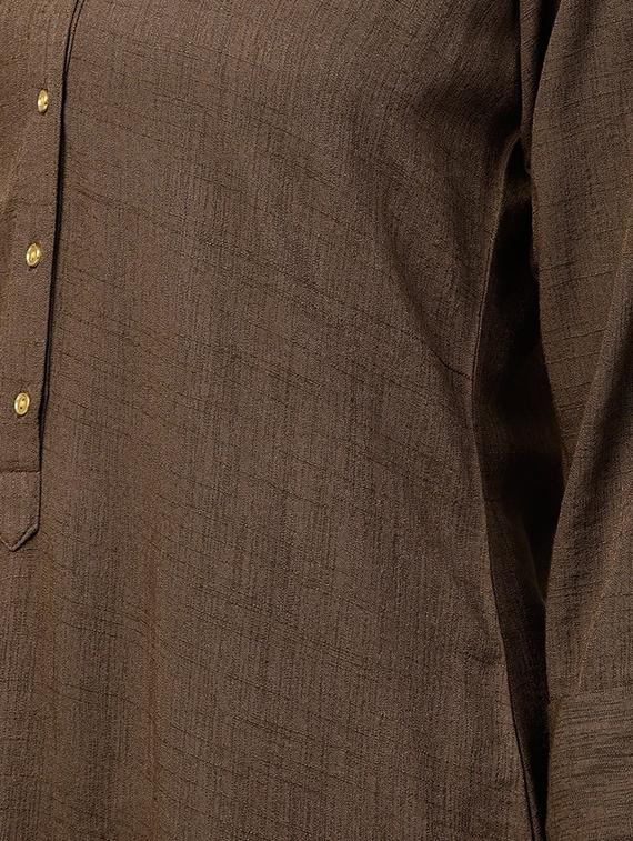brown straight kurta - 15413457 - Zoom Image - 4