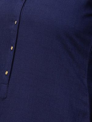 blue straight kurta - 15413458 - Standard Image - 4