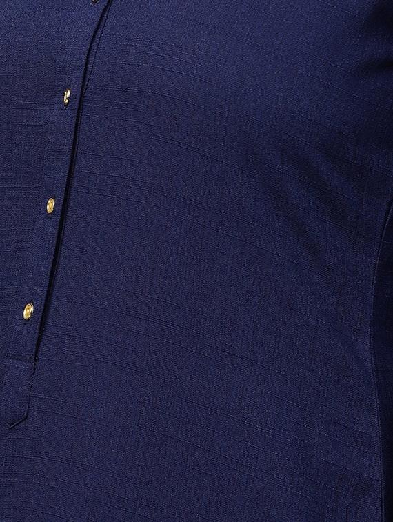 blue straight kurta - 15413458 - Zoom Image - 4