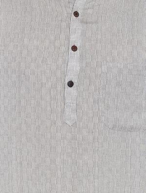 grey cotton long kurta - 15413488 - Standard Image - 4