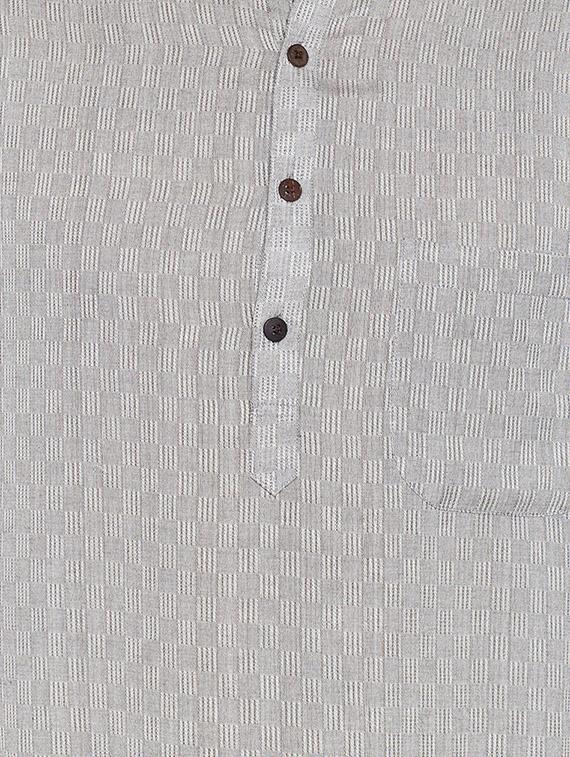 grey cotton long kurta - 15413488 - Zoom Image - 4