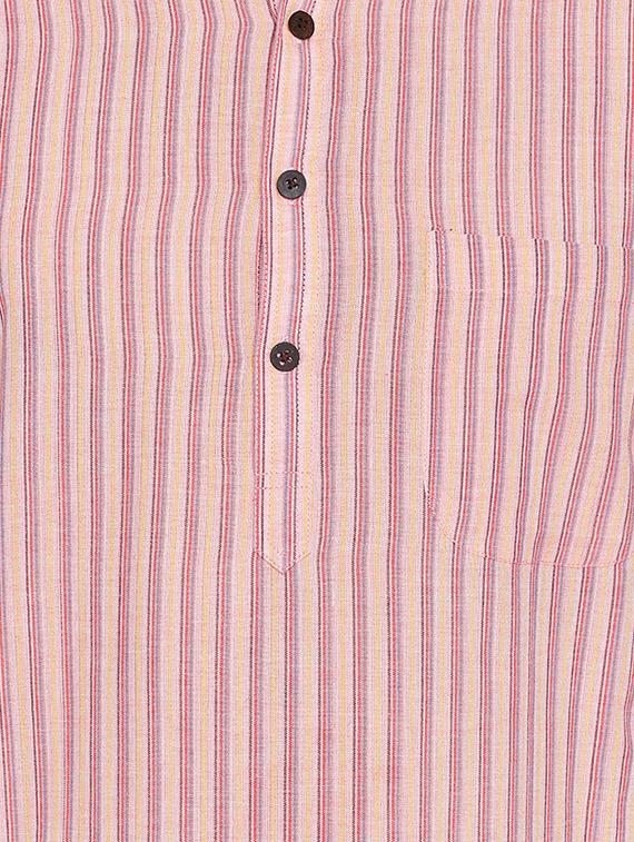 pink cotton long kurta - 15413498 - Zoom Image - 4