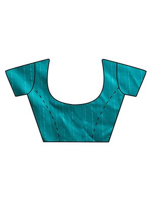 turquoise art silk bhagalpuri saree with blouse - 15413621 - Standard Image - 4