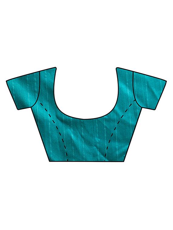 turquoise art silk bhagalpuri saree with blouse - 15413621 - Zoom Image - 4