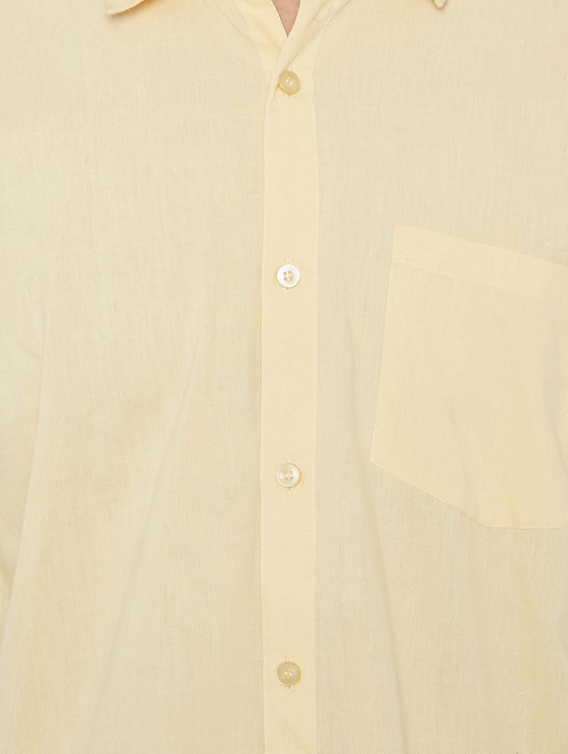 yellow cotton casual shirt - 15414003 - Zoom Image - 4