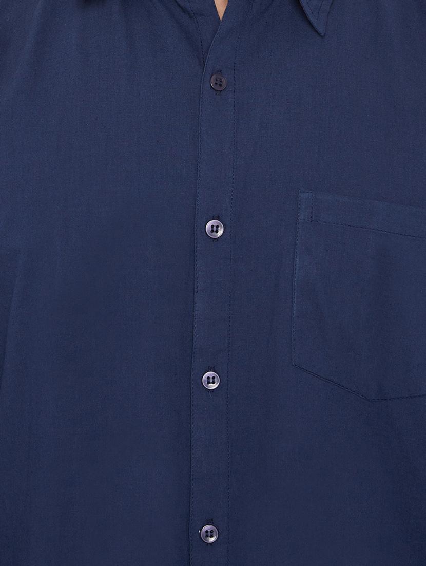 navy blue cotton casual shirt - 15414005 - Zoom Image - 4