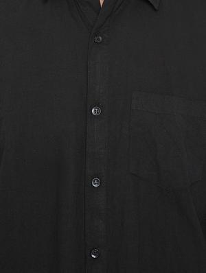black cotton casual shirt - 15414006 - Standard Image - 4