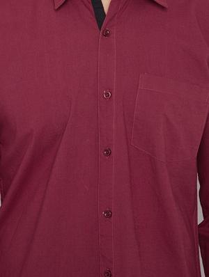 red cotton casual shirt - 15414010 - Standard Image - 4