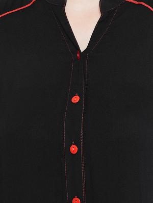High low piping kurta - 15414691 - Standard Image - 4