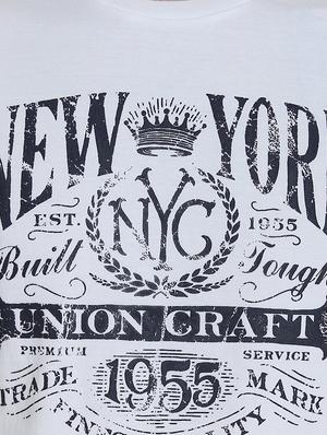 white cotton chest print tshirt - 15414697 - Standard Image - 4