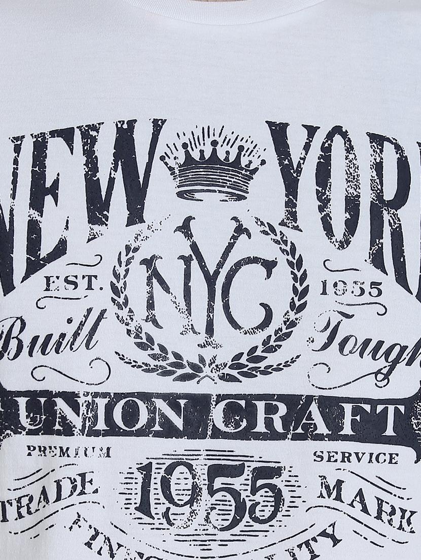 white cotton chest print tshirt - 15414697 - Zoom Image - 4