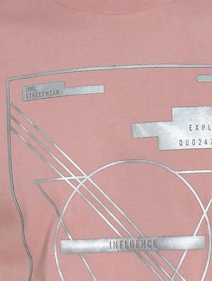 pink cotton chest print t-shirt - 15414711 - Standard Image - 4
