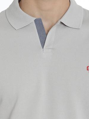 grey cotton polo t-shirt - 15414720 - Standard Image - 4