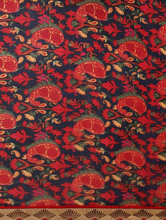 paisley printed saree with blouse - 15414945 - Zoom Image - 4