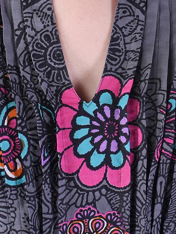 pleated printed a-line dress - 15414984 - Zoom Image - 4