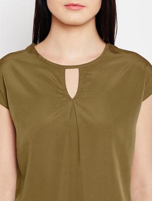 keyhole neck button back top - 15415743 - Standard Image - 4
