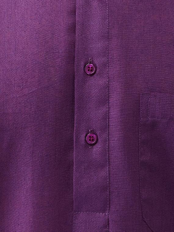 purple cotton kurta pyjama set - 15415929 - Zoom Image - 4