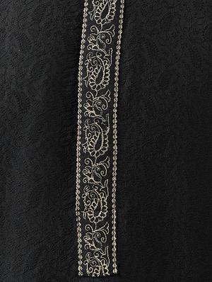 Black silk blend kurta pyjama set - 15415949 - Standard Image - 4