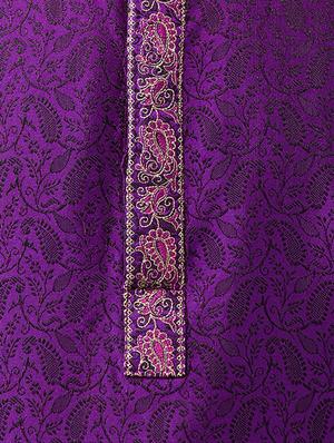 purple silk blend kurta pyjama set - 15415951 - Standard Image - 4