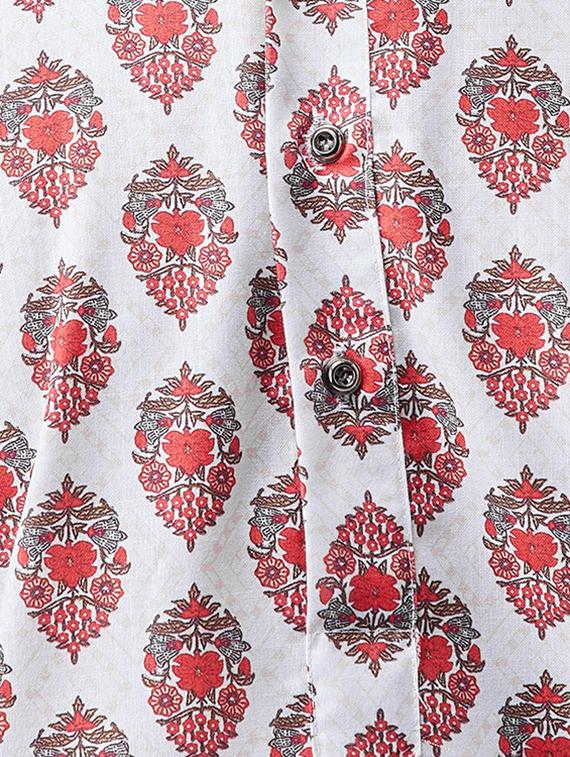 multi-coloured cotton kurta pyjama set - 15415976 - Zoom Image - 4