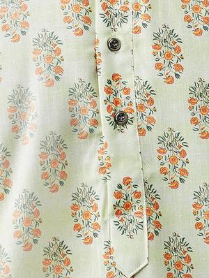 green cotton kurta pyjama set - 15415979 - Standard Image - 4