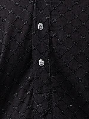 black cotton dhoti kurta set - 15415981 - Standard Image - 4