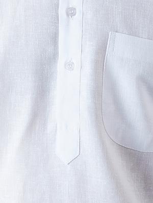 white and green cotton dhoti kurta set - 15416025 - Standard Image - 4