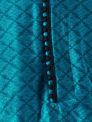blue and black silk blend dhoti kurta set - 15416039 - Standard Image - 4
