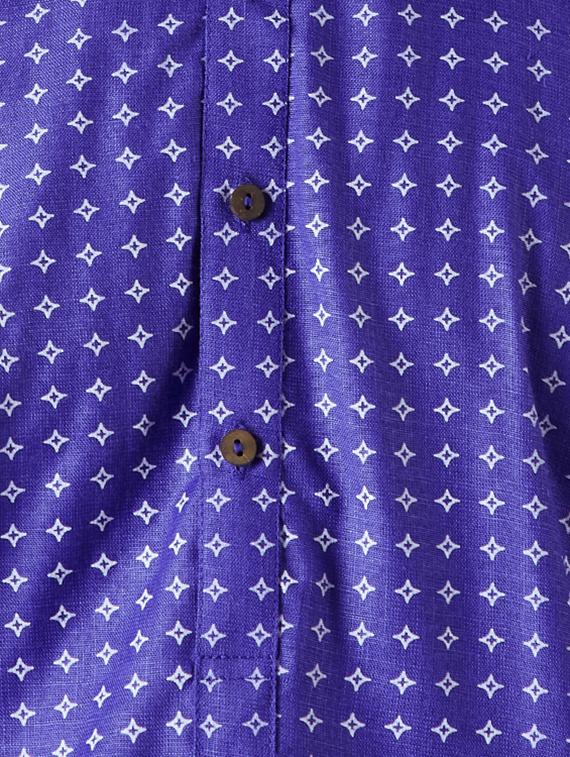 royal blue cotton kurta pyjama set - 15416052 - Zoom Image - 4