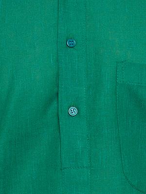 dark green cotton kurta pyjama - 15416087 - Standard Image - 4