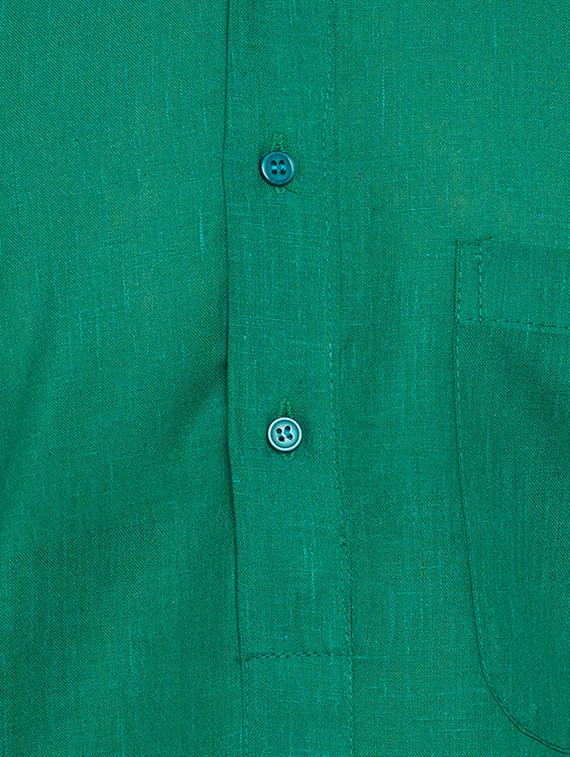 dark green cotton kurta pyjama - 15416087 - Zoom Image - 4