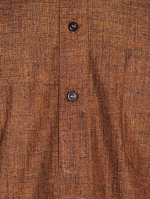 brown cotton pathani set - 15416092 - Standard Image - 4