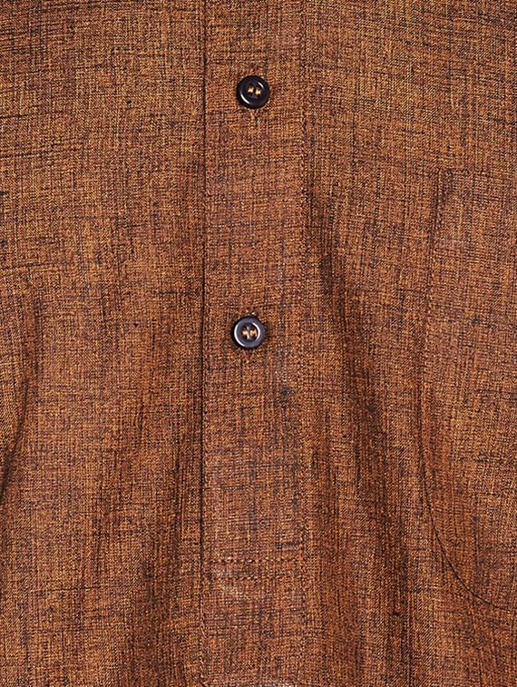 brown cotton pathani set - 15416092 - Zoom Image - 4