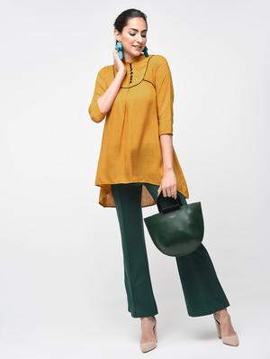 Contrast Piping detail asymmetric tunic - 15416343 - Standard Image - 4