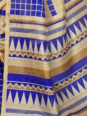 Checkered Bhagalpuri Saree with blouse - 15416453 - Standard Image - 4