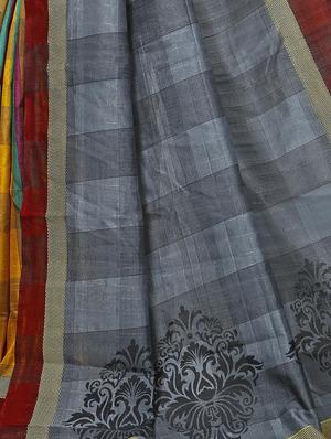 Checkered Bhagalpuri Saree with blouse - 15416456 - Standard Image - 4